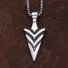 Punk Vintage Stainless Steel Arrow Pendant Necklace Cool Hip Hop Arrowhead Necklace Simple Fashion Amulet Jewelry Gift Wholesale