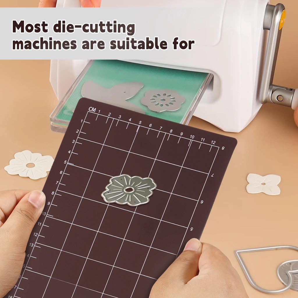 3 Stück Magnetische Unterlage mit Kartenformat-Rastern Schwarze Magnetische Schneidunterlagen Wiederverwendbare Prägemaschinen-Pads Stanzmaschine