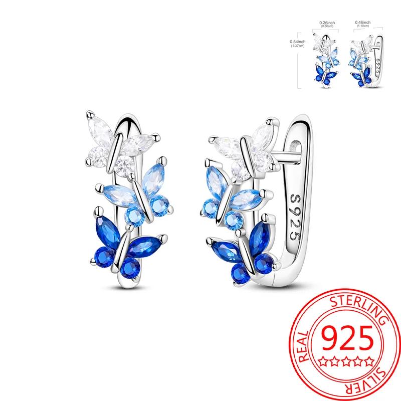 Pink Series Romantic Flower Butterfly Unicorn Tulip Geometry 925 Silver Earrings Boutique Fine Jewelry Gifts for Women
