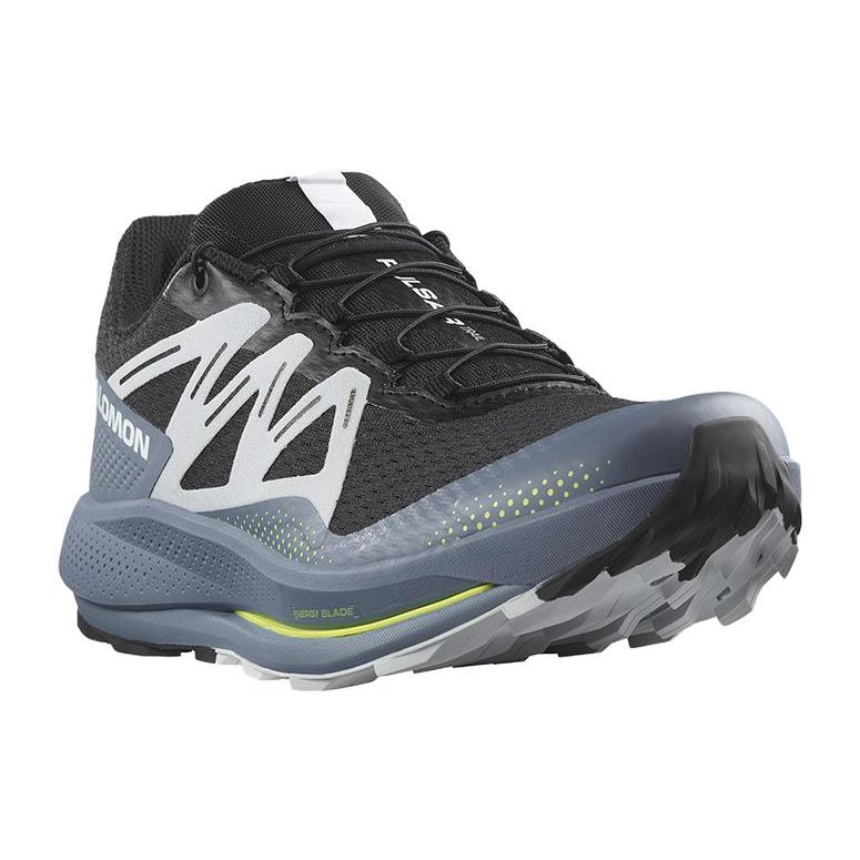 Salomon Trail Running Shock Absorbing Breathable Fabric Non-Slip Durable Lightweight Low-Top Trail Running Shoes Men Sneakers Black Gray 472100