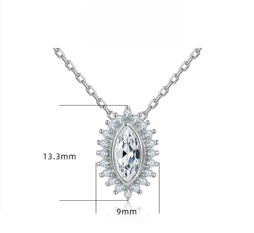 925 silver full diamond zircon pendant personalized flower sunflower necklace female niche feeling European and American fashion collarbone chain INS