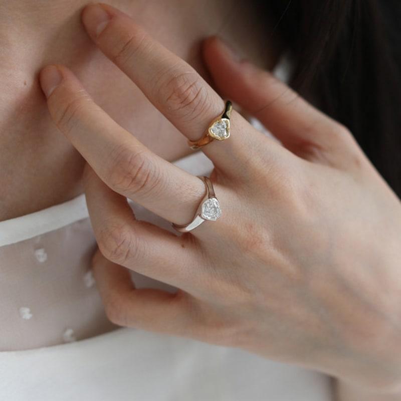 eveningbell [silver925] Wavy heart ring (silver)