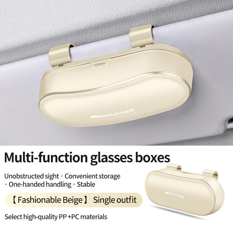 

Car Sun Visor Glasses Box Portable Sunglasses Eyeglass Case for Mercedes Benz B/C/E/S Class A Class C200L GLC GLK CLA GLA W201