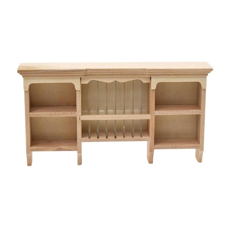 Bakery Cabinet Figure Display Shelf Model Realistic Delicate Realistic Doll House Pretend Girls Gift Realistic Cabinet