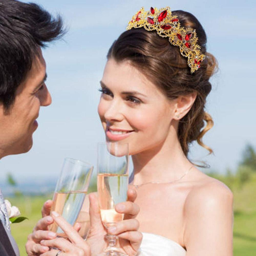 Elegant Bridal Princess Crown Luxury Rhinestone Diadem Women Hair Hoop  Wedding Hair Accessories