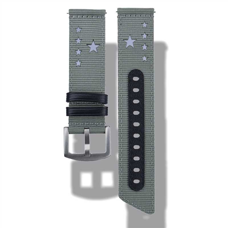 18/20/22mm Nylon Watch Band Star Holes Weave Soft Strap Military Sport Bracelet for Seiko Quick Release Universal Wristband