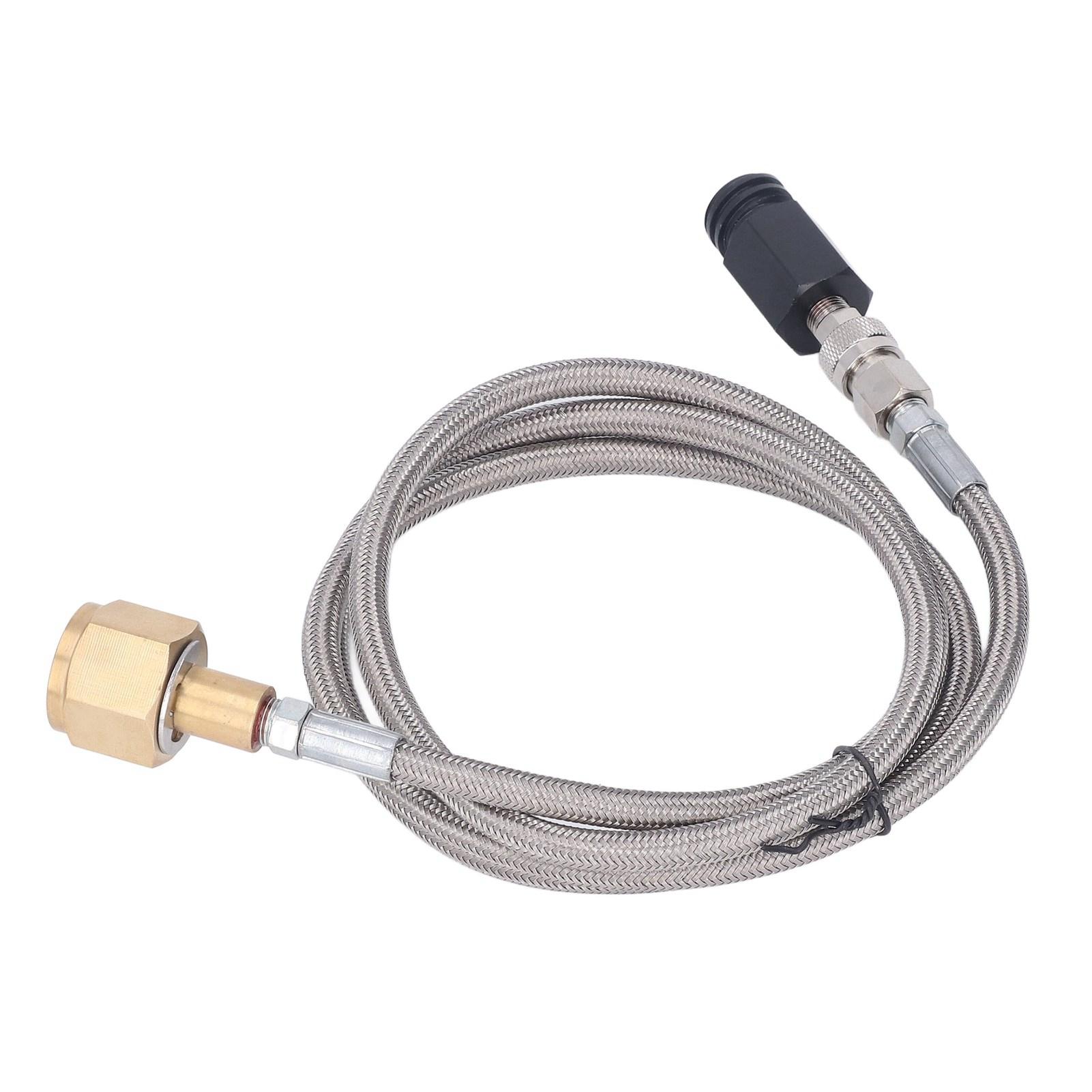 

Soda Refill Adapter CO2 Cylinder Cartridge Fill Tank Connector with 60in Hose CGA320 Stainless Steel Hose