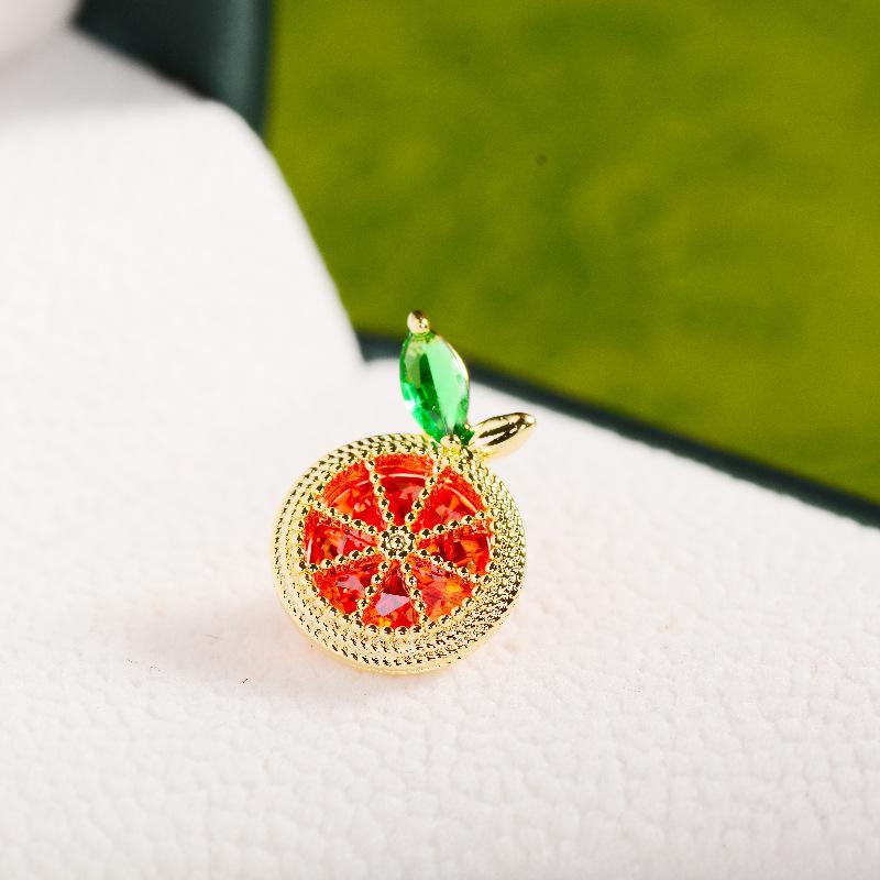 Summer Fashion Orange Anti Stray Brooch Button Cute Japanese Small Collar Pin Small Brooch Jewelry Fruit