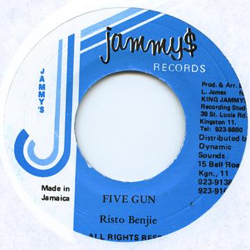 7inch Record RISTO BENJIE - Five Gun Jammys 1992 Jamaica Reggae, Ska & Dub