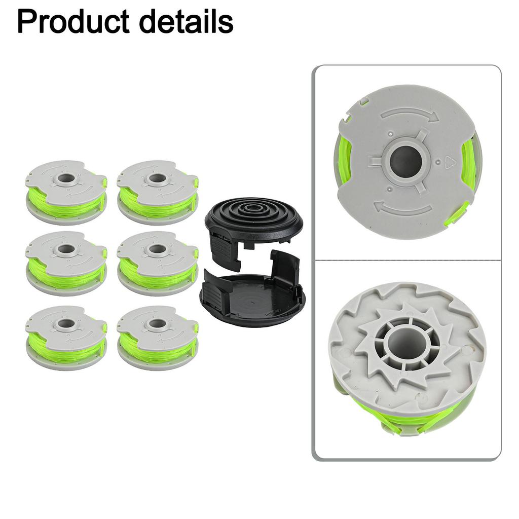 Efficient 6pcs Spool for WG168 WG184 WG190 WG191 String Trimmer + 2