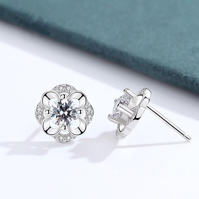 New 925 Sterling Silver Earrings AAA Zircon For Women Exquisite Student Girlfriend Jewelry Accessories Wedding Fashion Gift