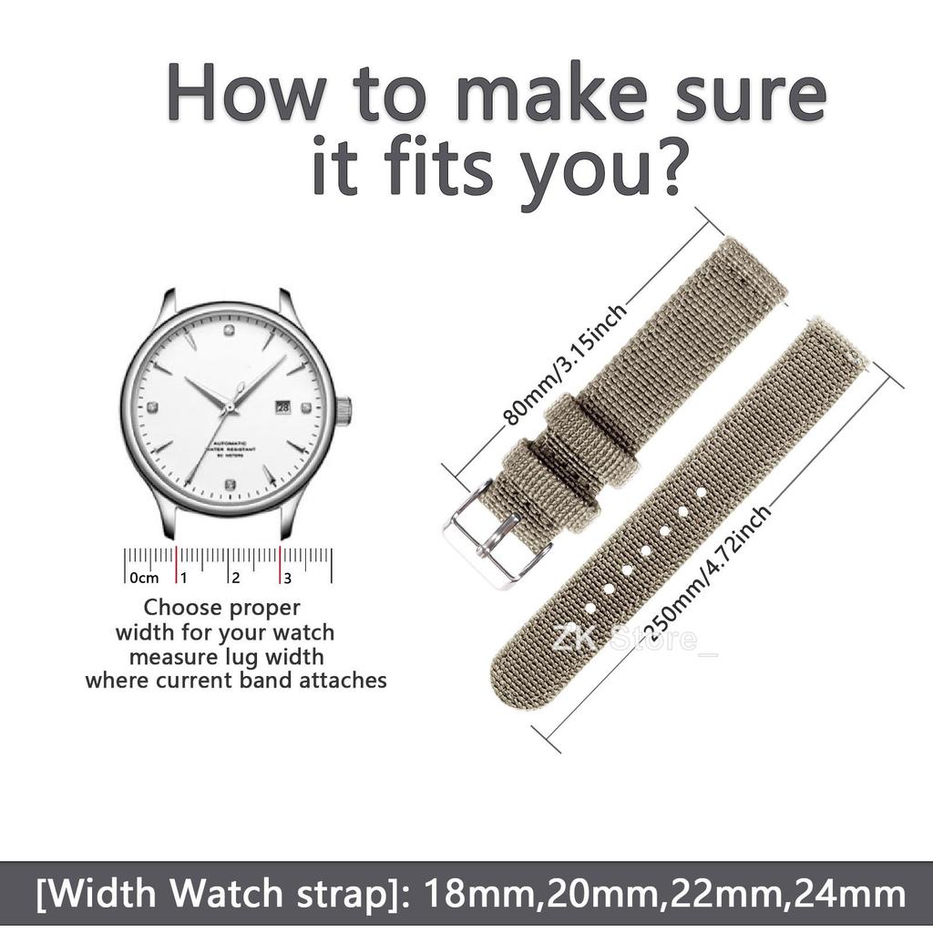 Nylon Canvas Quick Release Watch Band 20mm 22mm Replacement Watch Straps for Military Woven Fabric Wrist Band Ribbed Bracelet
