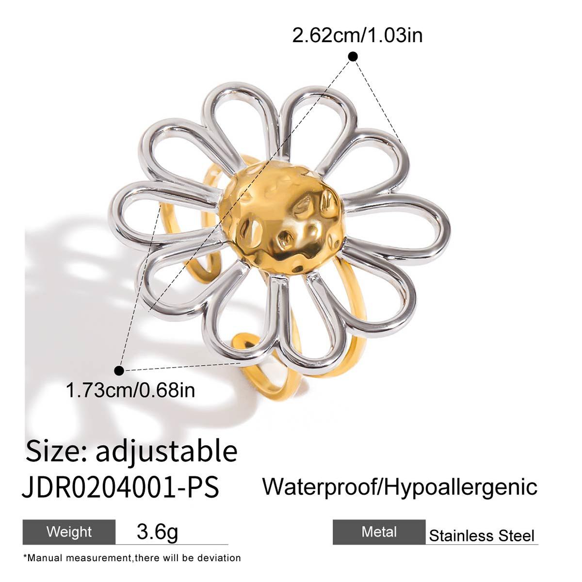 Flower titanium steel ring does not fade, ring jewelry popular stainless steel