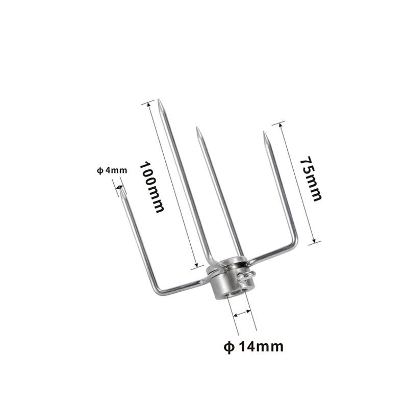 Rotisserie Meat Forks Replacement 304 Stainless Steel BBQ Grilling Forks Fits 1/2" Hexagon & 3/8" and 5/16" Square Spit Rods