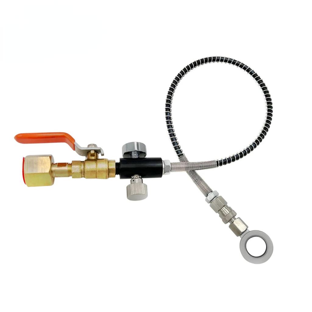 CO2 Refill Adapter  Charging  Quick Connect Cylinder from Large Carbon Dioxide Tank Bottle,Pressure Gauge Hose Line