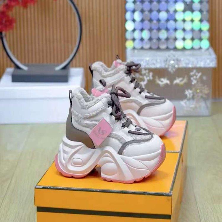 

Высокие бархатные туфли для папы 2024 года, новые зимние хлопковые туфли на толстой подошве для маленьких мужчин ростом 8 см, спортивная и женская обувь для отдыха 39