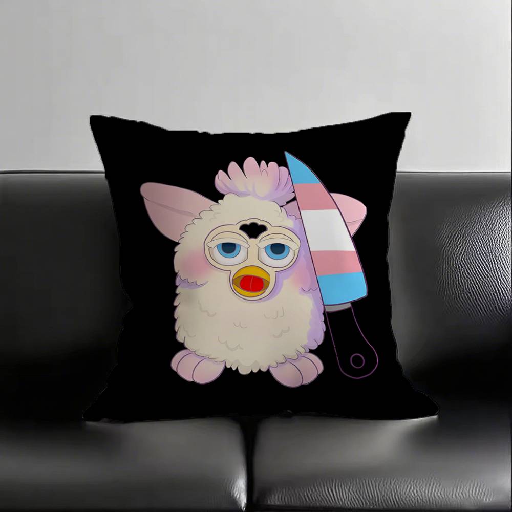 1pc Furby I Eat Kids Pillow Case Square Bedroom Sofa Leisure Comfort Cushion Car Living Room Home Decoration