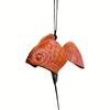 Cast Iron Japanese Koi Fish Wind Chime, Small Outdoor Feng Shui Temple Bell, Garden, Lawn, Patio Decor, Battery-Free, No Power Needed