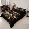 3pcs Lion Black King Printed Chipless Bedding Set Multi Size Bedroom Bedding Holiday Decor Machine Washable