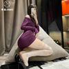 Sex underwear black fishing net integrated suspender socks dark empty suspender socks ultra-thin long tube knee suspender socks women