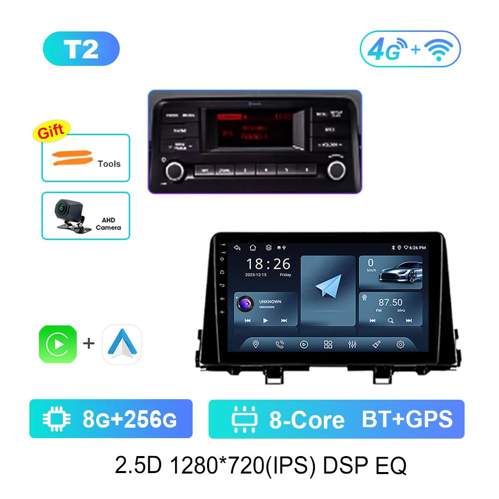 For KIA Morning 3 Picanto 2017 - 2020 Android Auto Car Video Multimedia Player Split Screen Carplay Bluetooth WiFi Navi GPS 4G