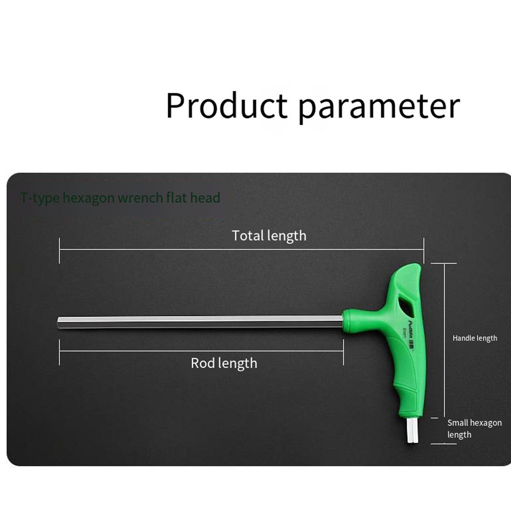 GetUniversal T-Handle Hexagonal Wrench Spanner 2/2.5/3/4/5/6/8/10mm Flat/Ball End Perfect for DIY and Professional Use