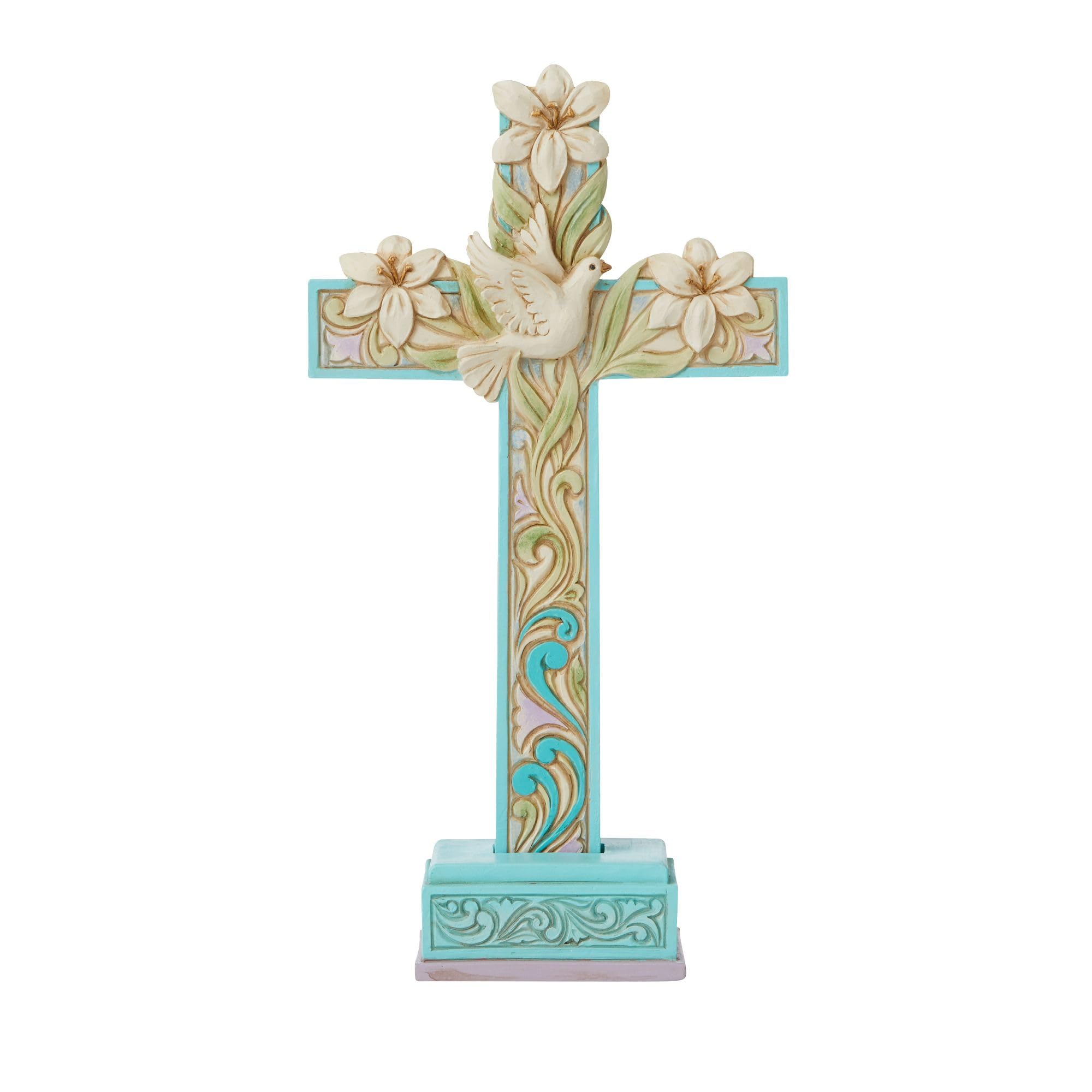 

Enesco Jim Shore Heartwood Creek Cross Easter Lily and Dove Figurine, 7.83 Inch, Multicolor