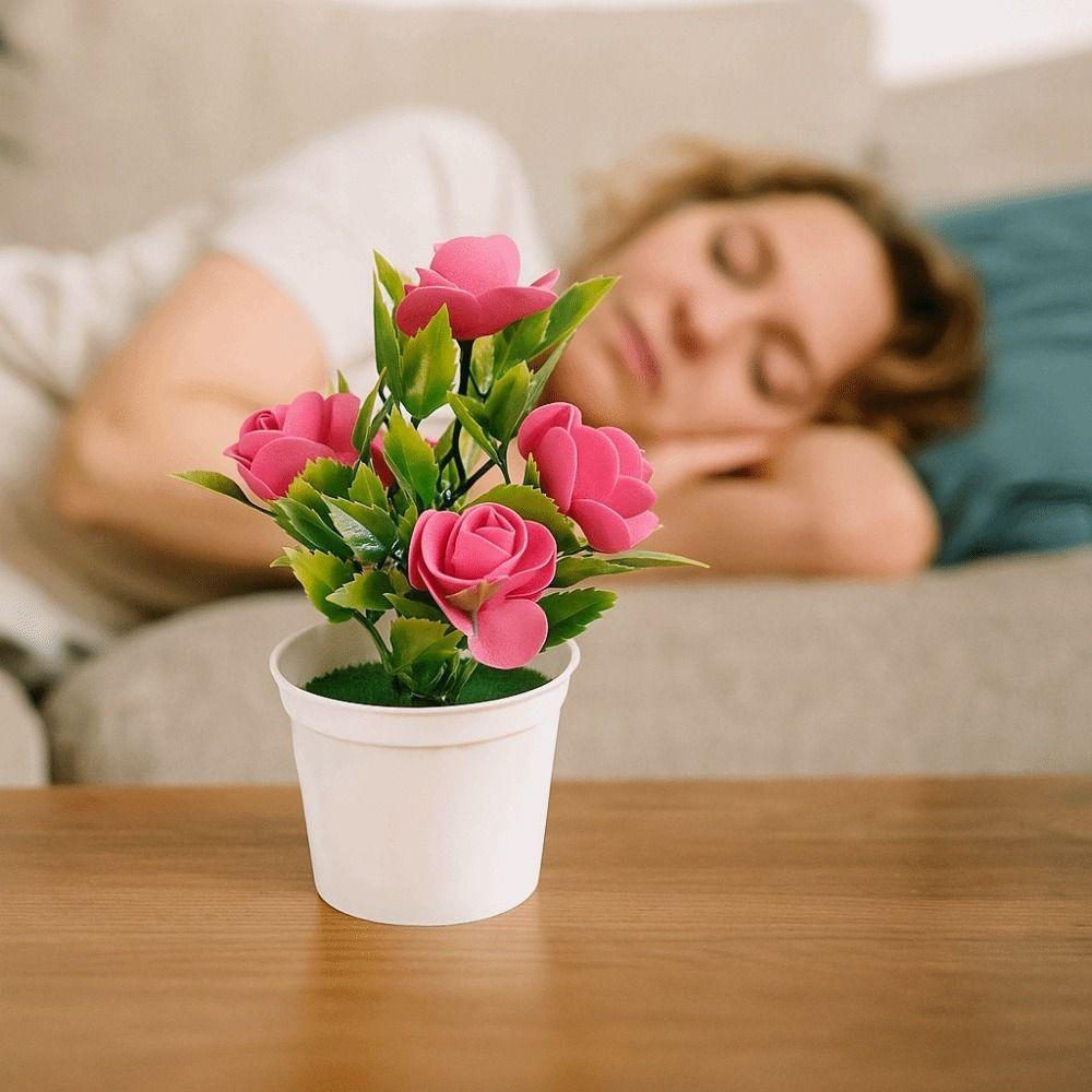 Faux Simulation Flowers Potted Craft Lifelike Pot Plants Simulated Potted Flower  Home Decoration