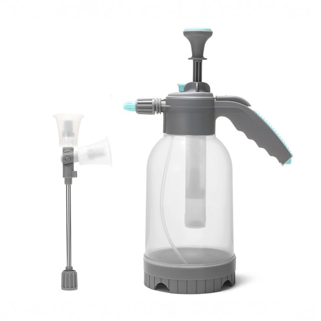 2L Pressure Sprayer Pump Bottle with Adjustable Nozzle and Extension Wand for Gardening Watering and Plant Care Household Use