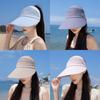 Summer Lightweight Wide Brim Sun Hat Polyester Fabric Women Sunshade Uv Defense