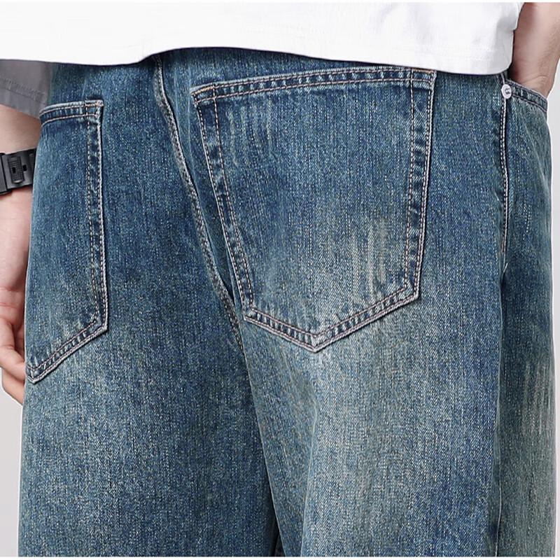Playboy Men's American Retro Loose Straight Fit Jeans