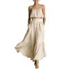 Summer 2 Piece Skirt Set for Women, Sleeveless Spaghetti Strap Top And High Waist Ruffle Skirt Vacation Travel Outfits