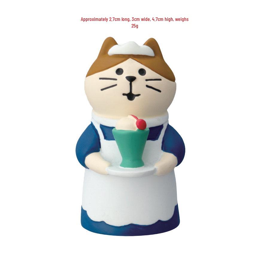 Japanese Cat Figurine Ornament: Creative DIY Resin Toy, Trendy Festival Gift, Handmade Zakka Craft Blind Box.