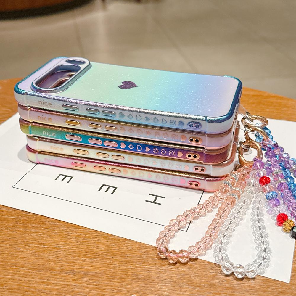 KEYSION Gradient Colorful Phone Case for Google Pixel 10 Pro XL 9 Pro 9A 8A Soft TPU Shockproof Back Cover With Crystal Bracelet