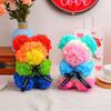 New Multicolors Artificial Flower 15*15*22cm/16*16*24cm Rainbow Eternal Rose Bear Birthday Valentine's Day Flower