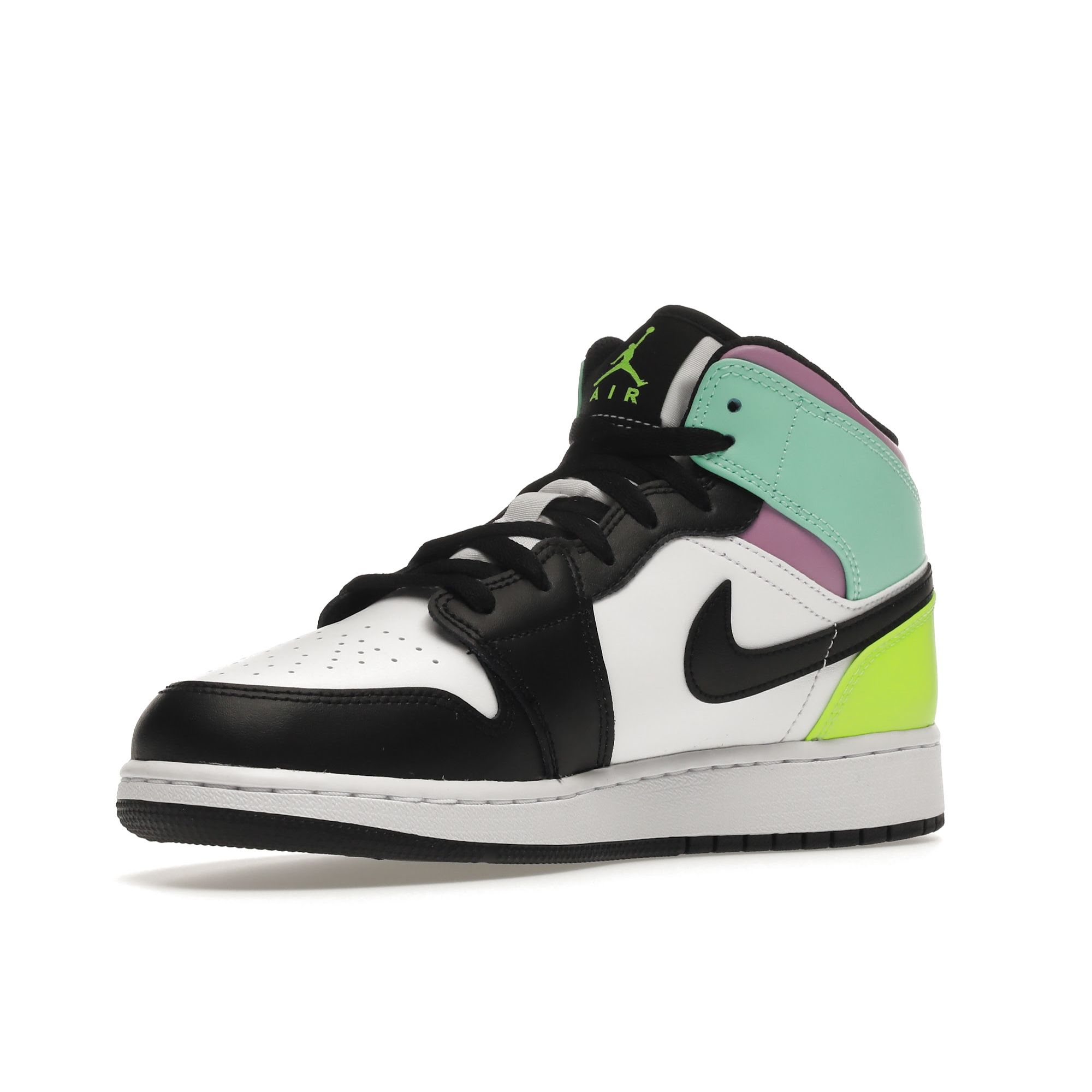 Кроссовки Air Jordan 1 Mid GS Pastel White Volt Green-Glow 554725-175 35.5 — фото 4