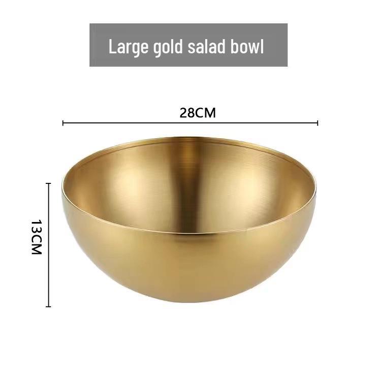 Korean Style Large Stainless Steel Bowl for Salads, Soups, Noodles, BBQ, and Bibimbap Cooking