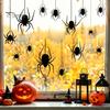 Window Clings Halloween Spider Static Cling, Black Silhouette Glass Wall Sticker, No Residue Self-Adhesive Decal Spooky Decal, Decor for Home