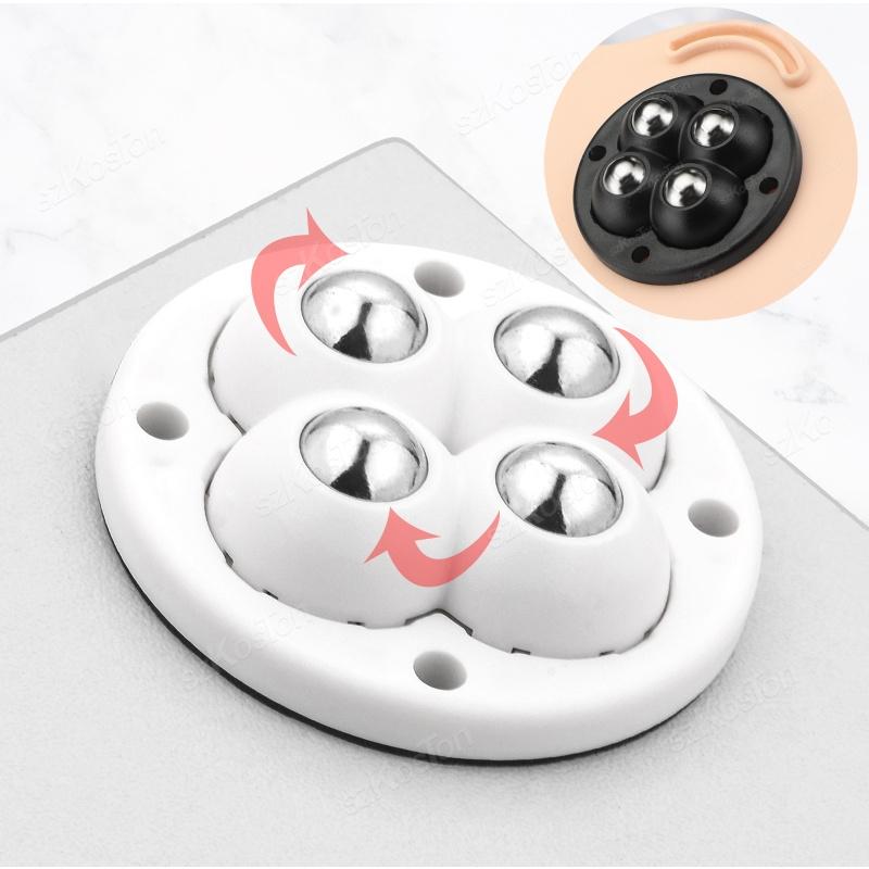 1Pcs Non Punching Adhesive Furniture Ball Universal Pulley Household Mobile Base Accessories Trash Can Bottom Small Wheel