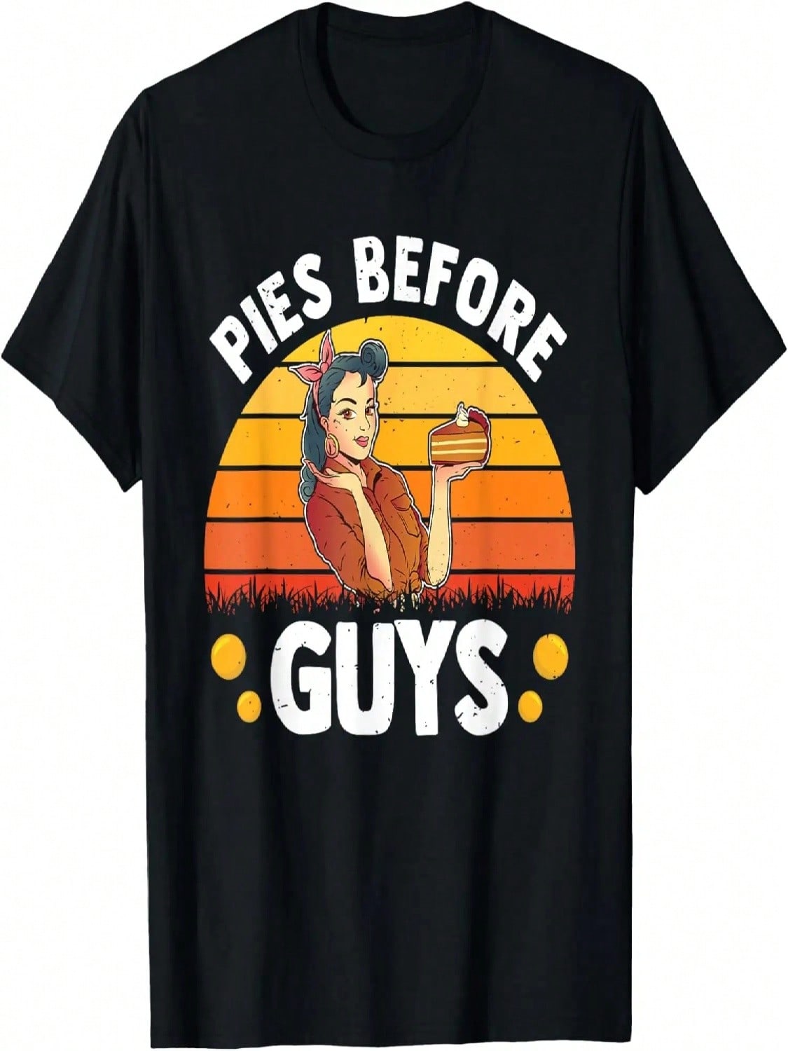 Pies Before Guys Funny Thanksgiving Relationship Foodie T-Shirt S разноцветный