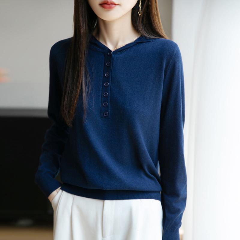 Damen Strickpullover mit Kapuze in lockerer Passform - Lässiger Herbst-/Winterstil