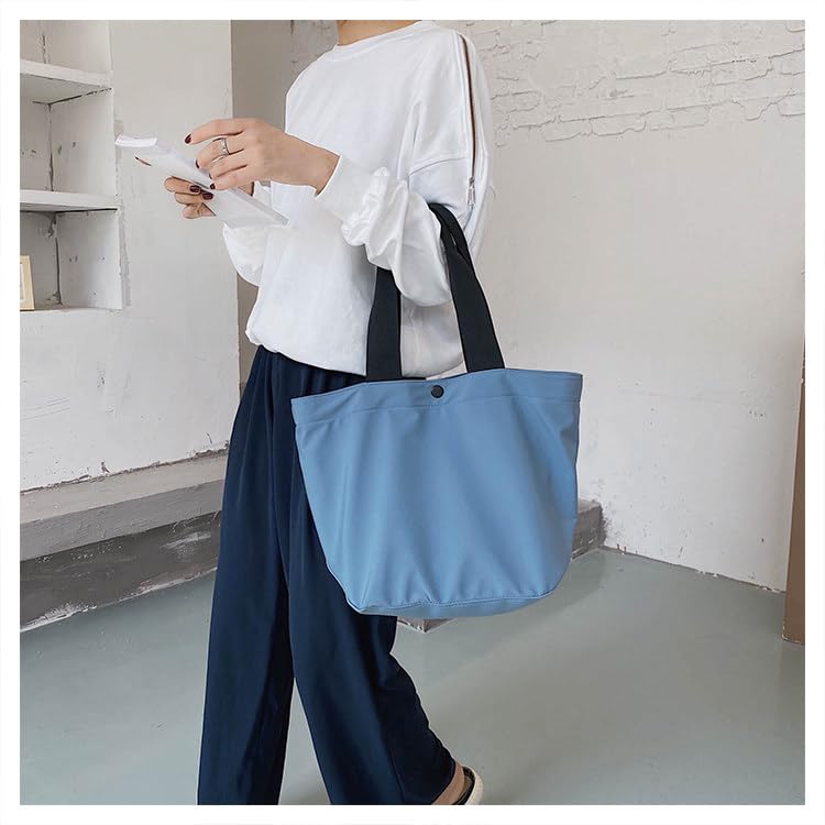 Bitcuem Tote Bag for Men and Women, Lightweight, A4 Size, Nylon, Large Capacity, 2-Way, Perfect for Commuting, School, Travel, Shopping, and Walking