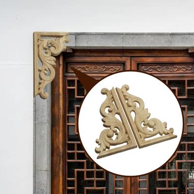 1 Set dekorative chinesische Stil elegante Schnitzerei Applikationen Holz Tür Applikationen Home Decor