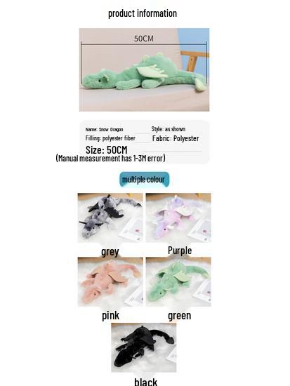 Multi-color Plush Snow Dragon Dinosaur Doll - Child's Companion Gift