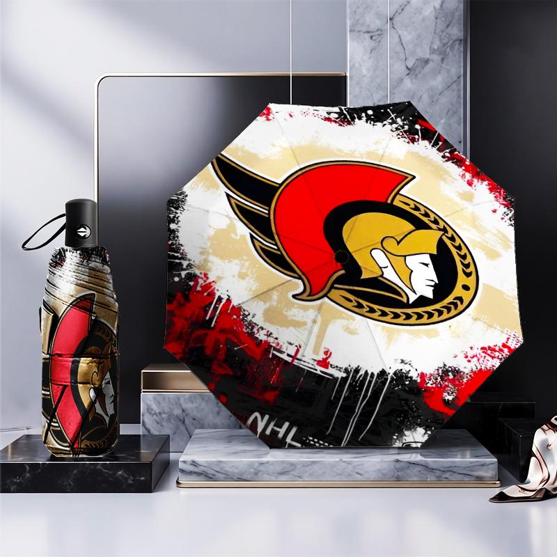 Ottawa Hockey Team Umbrella Folding Umbrella, Automatic Umbrella 8-Frame for Travel, Camping Use Gift for Halloween Christmas