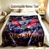 Dragon Phoenix Theme Soft Blanket Personalized Custom Name Text Print Warm Blanket Home Sofa Bedroom Decor