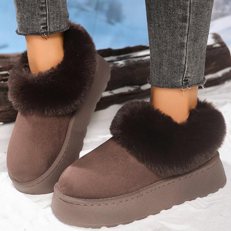 

Модная зимняя обувь больших размеров 44, женские сноубутсы на толстой подошве, теплые ботильоны для женщин, удобные короткие плюшевые ботильоны, женские 44