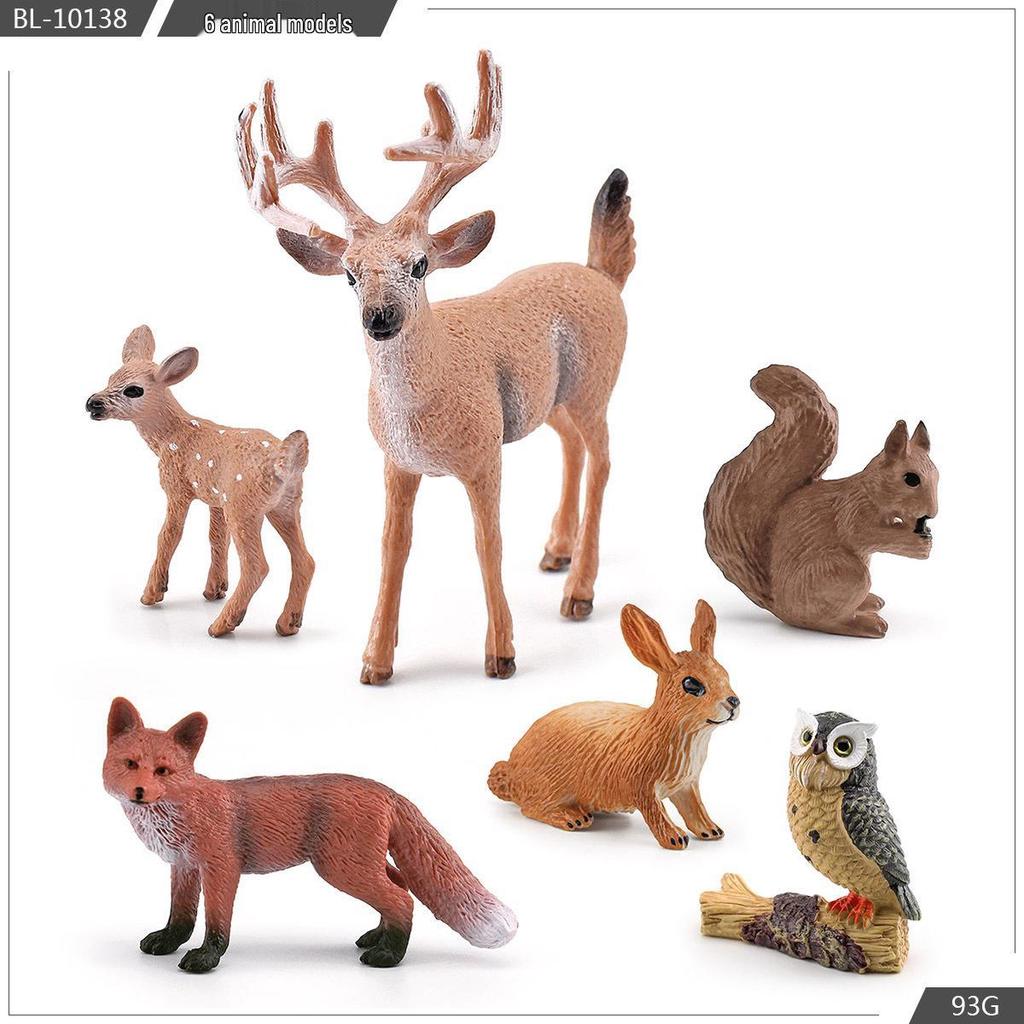 Simulated Christmas Reindeer and White-Tailed Deer Ornament Set