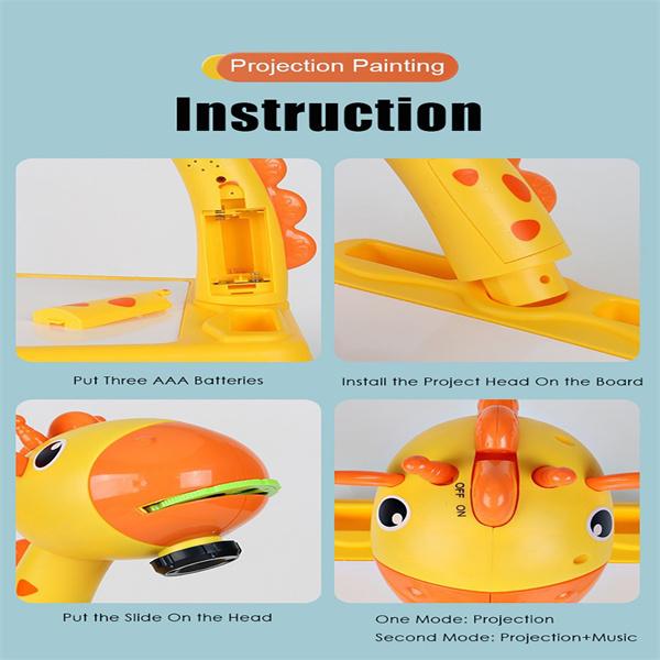 Dinosaur Projection Painting Board Art Painting Drawing Table Led Learning Projector Child Drawing Playset Educational Toys for Kids