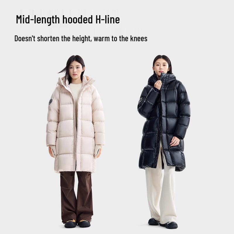 Camel Penguin Unisex Long Hooded Puffer Down Jacket